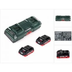 Metabo Basis Set: 2x Batteries LIHD 4,0Ah + Chargeur Double ASC 145 DUO -Metabo Soldes 68204427 5