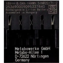 Metabo Set De Base 18V: 2x Batteries LiHD 8,0Ah + Chargeur ASC 145 (627378000) (625369000) 10 Metabo Set De Base 18V: 2x Batteries LiHD 8,0Ah + Chargeur ASC 145 (627378000) (625369000) -Metabo Soldes 68957088 4