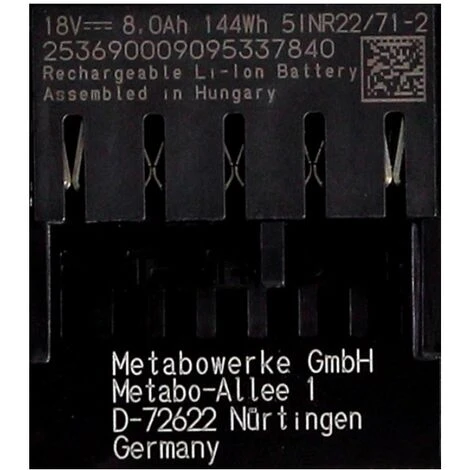 Metabo Set De Base 18V: 2x Batteries LiHD 8,0Ah + Chargeur ASC 145 (627378000) (625369000) 6 Metabo Set De Base 18V: 2x Batteries LiHD 8,0Ah + Chargeur ASC 145 (627378000) (625369000) – Image 4
