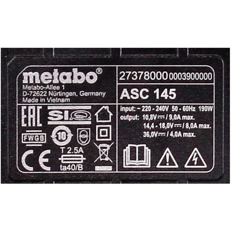 Metabo Set De Base 18V: 2x Batteries LiHD 8,0Ah + Chargeur ASC 145 (627378000) (625369000) 7 Metabo Set De Base 18V: 2x Batteries LiHD 8,0Ah + Chargeur ASC 145 (627378000) (625369000) – Image 5