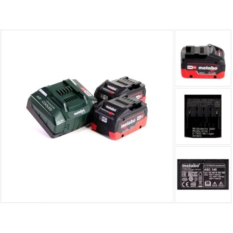 Metabo 2x Batterie 8,0 Ah 18V LiHD + Chargeur Metabo ASC 145 (627378000) (625369000) 6 Metabo 2x Batterie 8,0 Ah 18V LiHD + Chargeur Metabo ASC 145 (627378000) (625369000) â Image 4